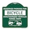 Signmission Reserved Parking for Bicycle Unauthorized Vehicles Towed Away With Tow Away Graphic, GW-1818-23131 A-DES-GW-1818-23131 - alternate 1